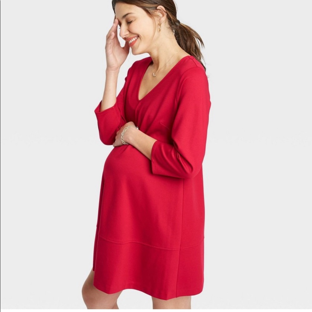 The Nines by Hatch 3/4 sleeve Maternity Dress